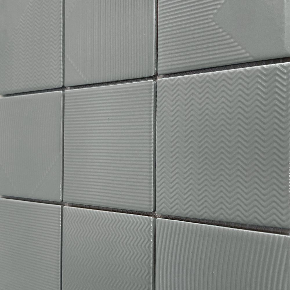 กระเบื้องผนังพอร์ซเลน 4x4 นิ้ว COTTO MT 4SR1 สลิม ฟอร์มา เทา PM 1 ตร.ม.