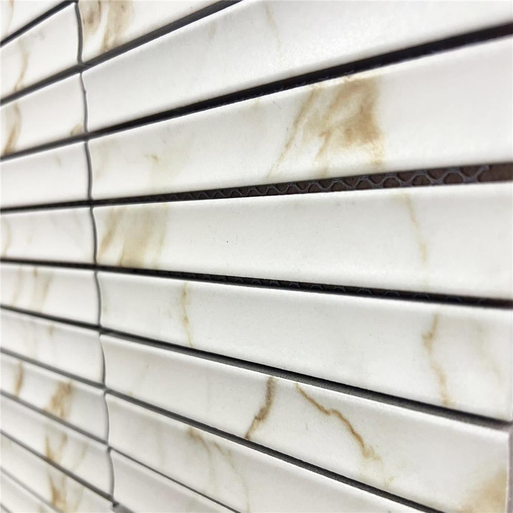 โมเสคพอร์ซเลน 29.9x29.6 ซม. TARA ฮิโรมิ ไวท์ สีขาว