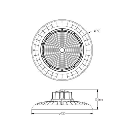 โคมไฮเบย์ LED CARINI IRENE 200 วัตต์ DAYLIGHT สีดำ_4
