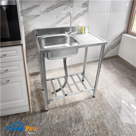 ซิงค์ขาตั้ง 1 หลุม 1 ที่พัก PARNO NARA7546 สีเงิน_5