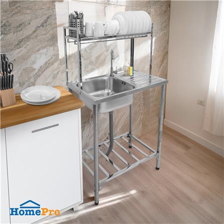 ซิงค์ขาตั้ง 1 หลุม 1 ที่พัก PARNO MILA7543R สีเงิน_6