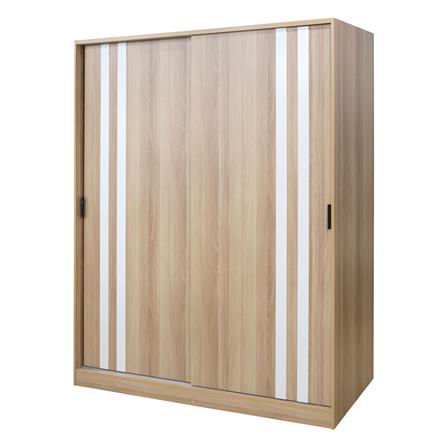 ตู้เสื้อผ้าบานเลื่อน FURDINI GREATE 160 ซม. สีไวท์โอ๊ค/ขาว_0