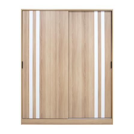 ตู้เสื้อผ้าบานเลื่อน FURDINI GREATE 160 ซม. สีไวท์โอ๊ค/ขาว_1