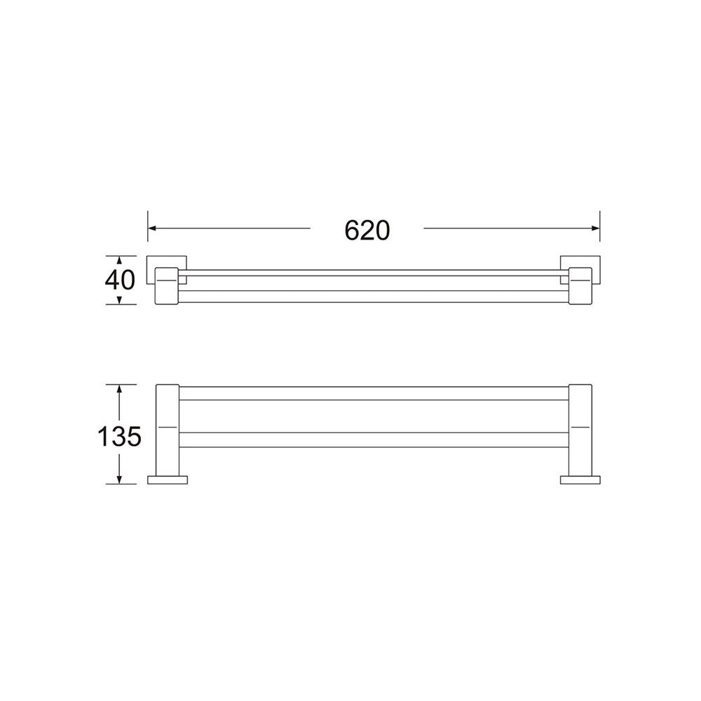 ราวแขวนผ้า RASLAND RA W1526-W5959-BK สีดำ
