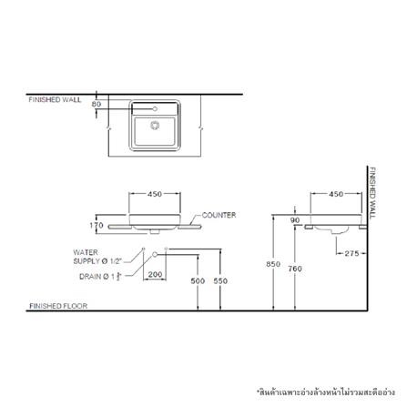อ่างล้างหน้าแบบวางบนเคาน์เตอร์ COTTO C00381MBK สีดำ_2