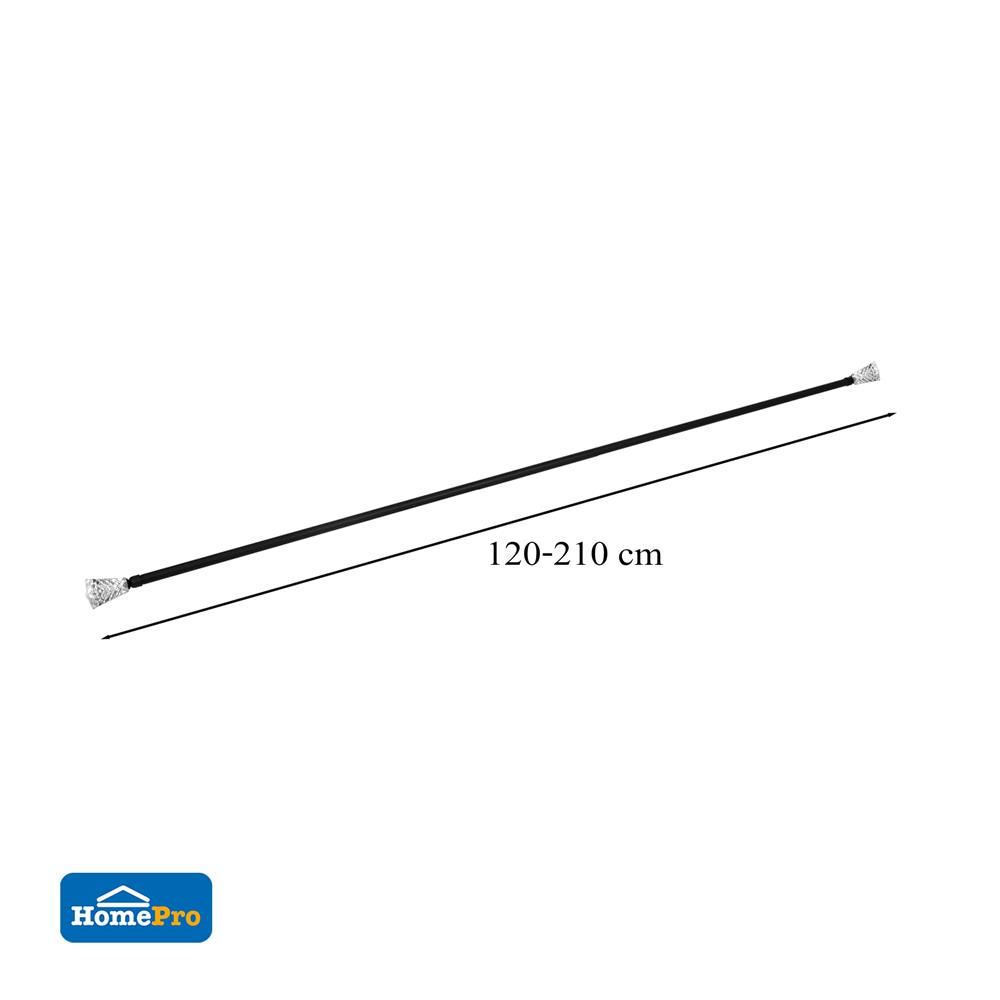 รางเหล็ก ยืดหด BENETTA DAI 120-210 ซม. สีดำ