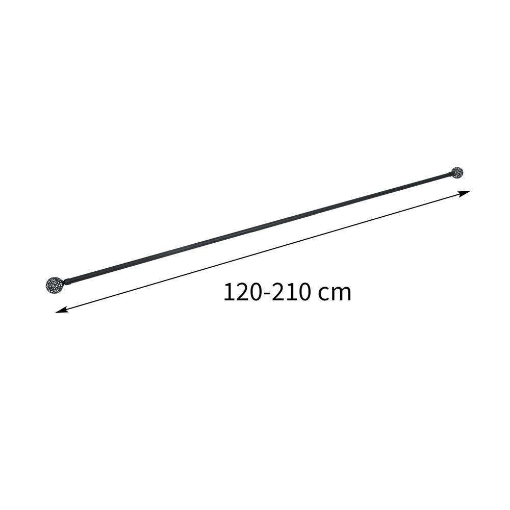 รางเหล็ก ยืดหด HOME LIVING STYLE ALIDA 120-210 ซม. สีดำ