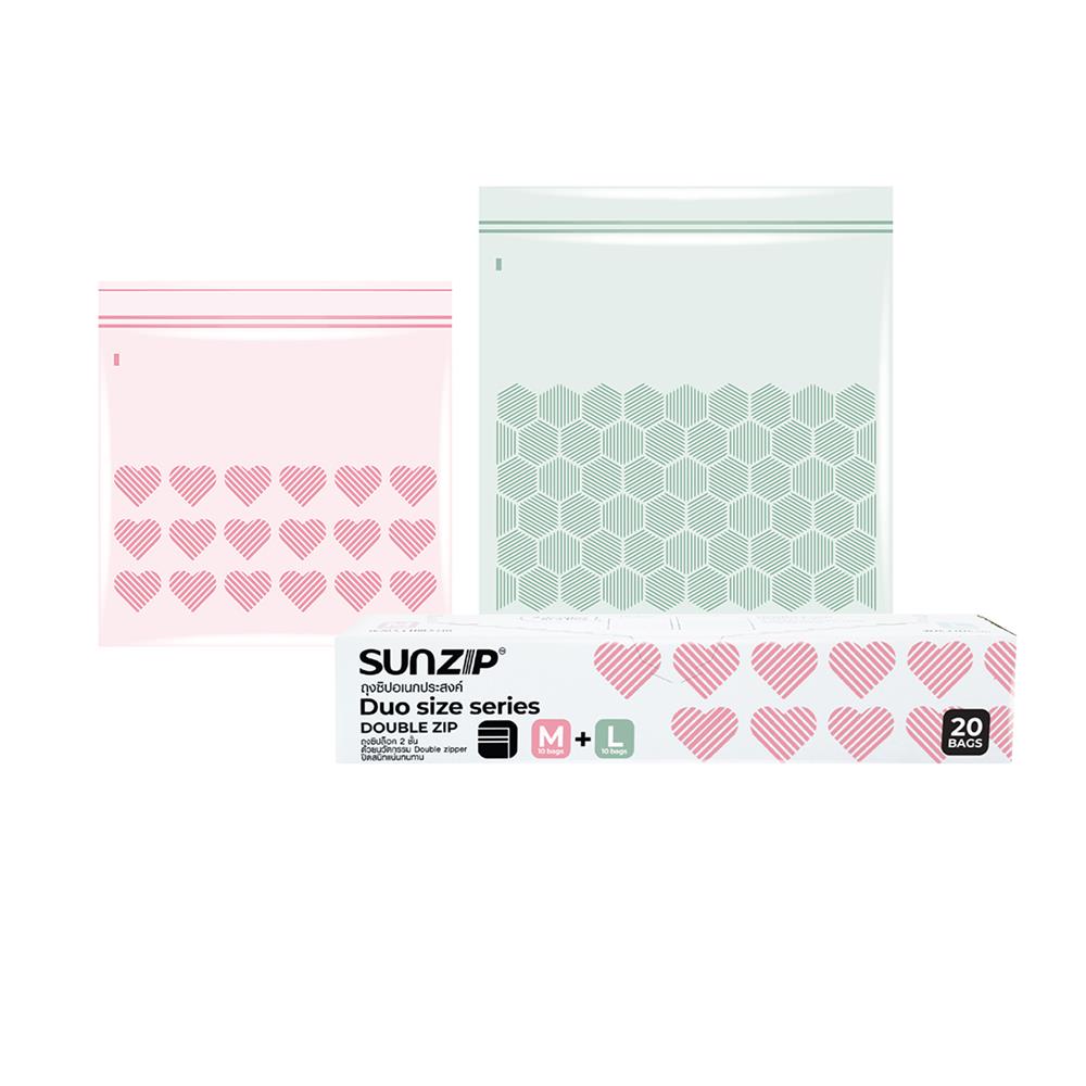 ถุงซิป SUNZIP SIZE M+L 20 ใบ