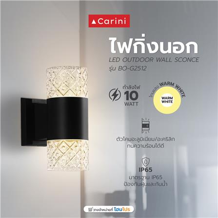ไฟกิ่งภายนอก LED CARINI BO-G2512 10 วัตต์ WARM WHITE สีดำ_4