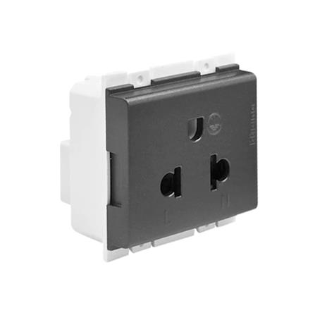 เต้ารับเดี่ยว 3 ขา มีม่านนิรภัย BTICINO BAMBOO SAE2125TGR สีดำ_2