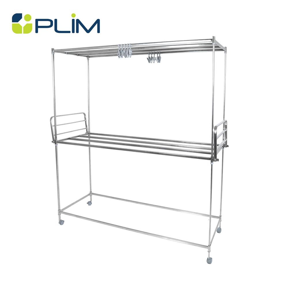 ราวตากผ้าสเตนเลส 8 เส้น มีล้อและปีก PLIM FORTE 1.5 ม._1