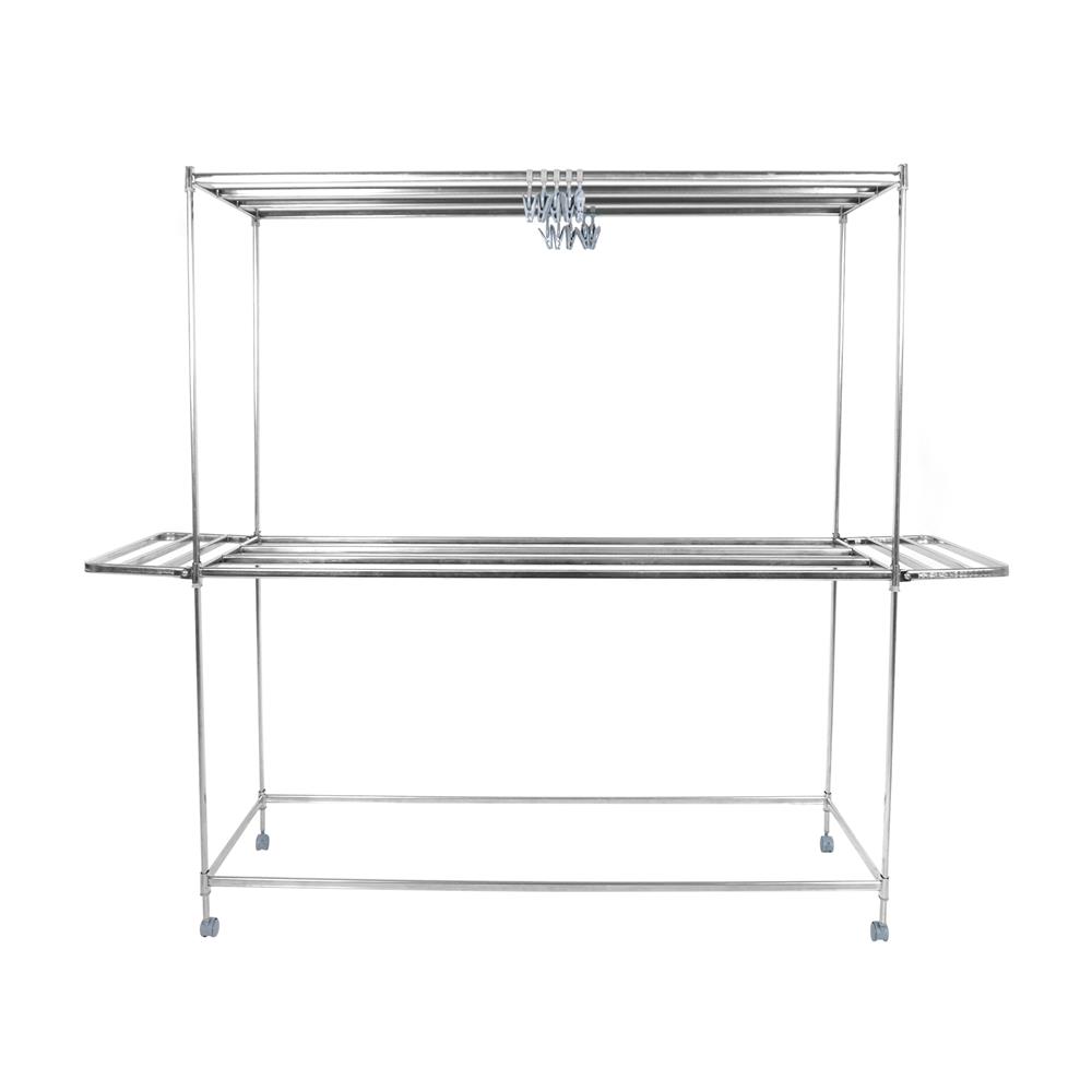 ราวตากผ้าสเตนเลส 8 เส้น มีล้อและปีก PLIM FORTE 1.5 ม.