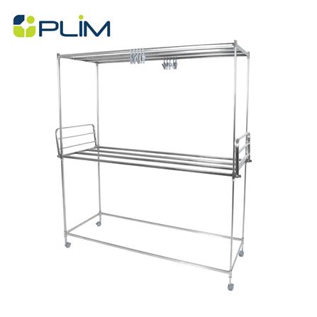 ราวตากผ้าสเตนเลส 8 เส้น มีล้อและปีก PLIM FORTE 1.5 ม._0