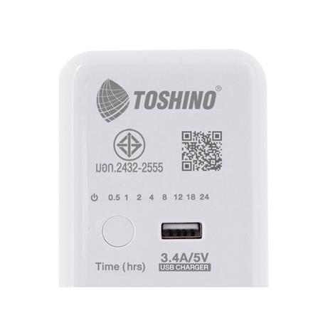 รางปลั๊กไฟ TIMER 3 ช่อง 1 สวิตซ์ 1 USB 3.4A TOSHINO WT-33 3 เมตร_5