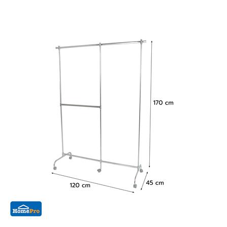 ราวแขวนผ้าราวเดี่ยวสเตนเลส มีล้อ PLIM FORTE 1.2 ม._8