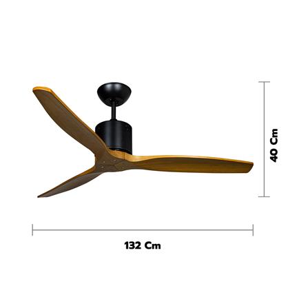 พัดลมไม่มีโคมไฟ CARINI MOONSTAR-28 52 นิ้ว สีดำ/ลายไม้_4