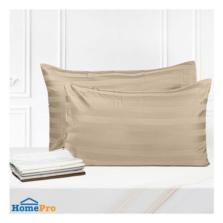 ปลอกหมอนหนุน PICASSO CT STRIPE 20x30 นิ้ว แพ็ก 2 ชิ้น สีน้ำตาล_3