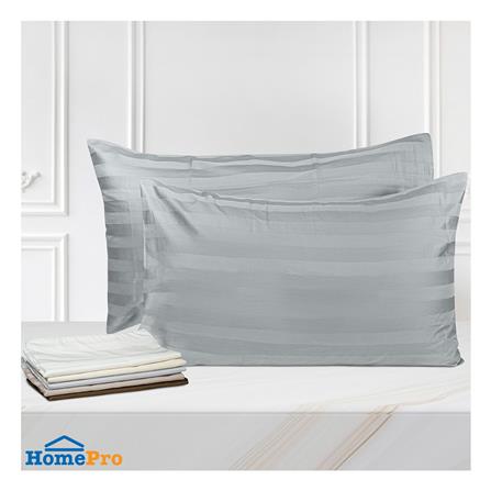 ปลอกหมอนหนุน PICASSO CT STRIPE 21x36 นิ้ว แพ็ก 2 ชิ้น สีเทา_3