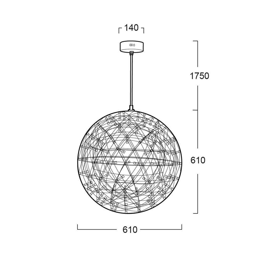 ไฟช่อ LED L&E 01-A0171 48 วัตต์ WARM WHITE สีเงิน 1 หัว