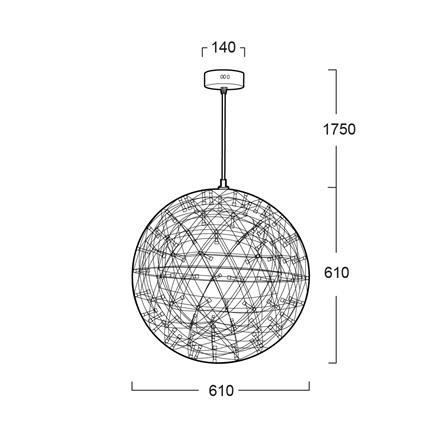ไฟช่อ LED L&E 01-A0171 48 วัตต์ WARM WHITE สีเงิน 1 หัว_3