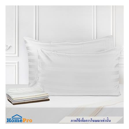 ปลอกหมอนหนุน PICASSO CT STRIPE 21x36 นิ้ว แพ็ก 2 ชิ้น สีขาว_3