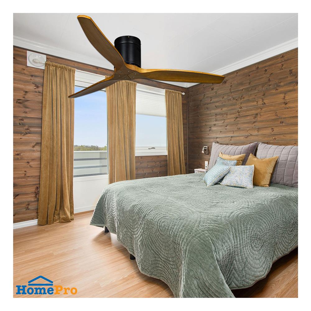 พัดลมไม่มีโคมไฟ CARINI MOONSTAR-28-1 52 นิ้ว สีดำ/ลายไม้