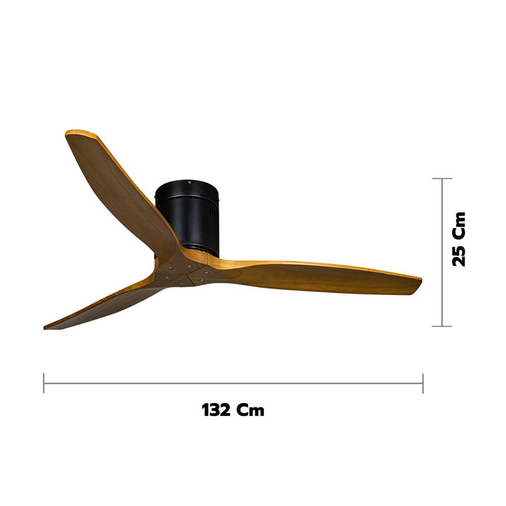 พัดลมไม่มีโคมไฟ CARINI MOONSTAR-28-1 52 นิ้ว สีดำ/ลายไม้