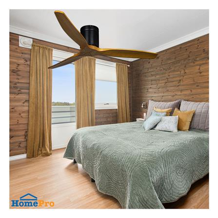 พัดลมไม่มีโคมไฟ CARINI MOONSTAR-28-1 52 นิ้ว สีดำ/ลายไม้_2