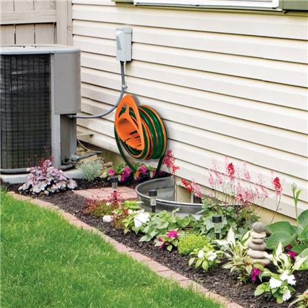 สายยางม้วน PVC 3 ชั้น พร้อมข้อต่อพลาสติก และที่แขวนสายยาง TRUPER 10883 1/2 นิ้ว 15 ม. สีเขียวส้ม_2