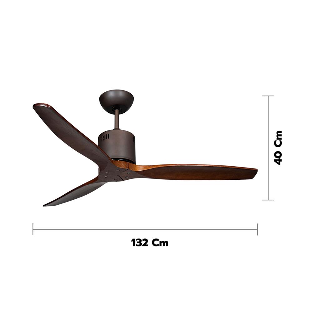 พัดลมไม่มีโคมไฟ CARINI ORIO-29 52 นิ้ว สีน้ำตาล