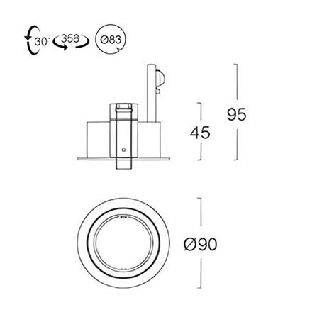 ดาวน์ไลท์ L&E HG 24-04603 3.3 นิ้ว สีขาว/ดำ กลม_3