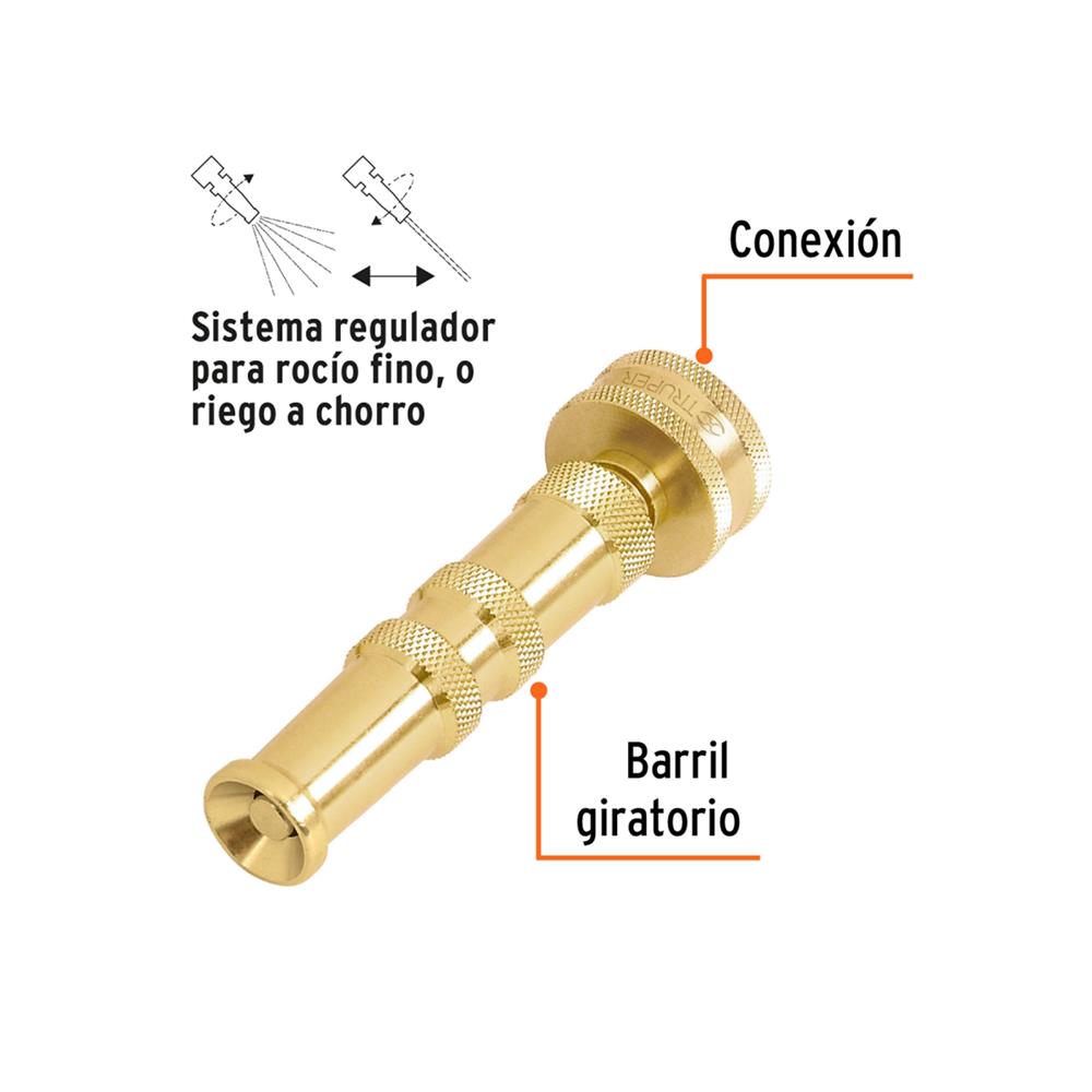 หัวฉีดเกลียวตรง ทองเหลือง TRUPER 13136 (CHMA-4) 4 นิ้ว