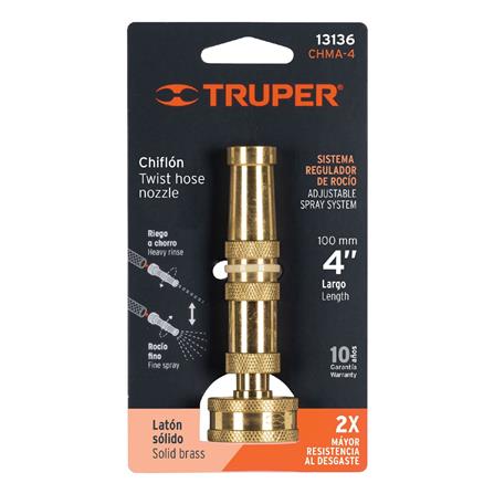 หัวฉีดเกลียวตรง ทองเหลือง TRUPER 13136 (CHMA-4) 4 นิ้ว_2
