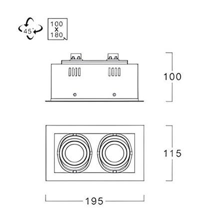 ดาวน์ไลท์ L&E HG 24-05008 7 นิ้ว สีขาว เหลี่ยม_3