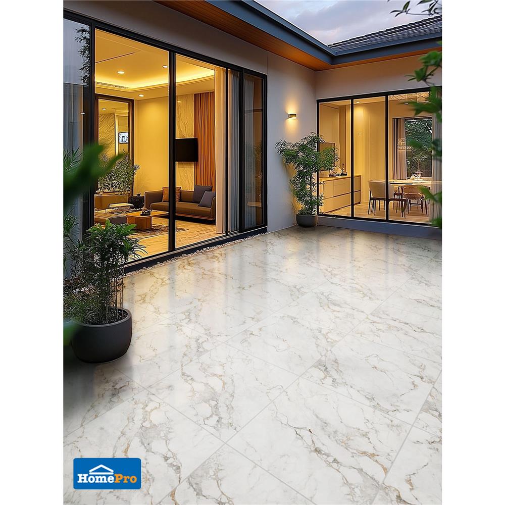 กระเบื้องพื้นพอร์ซเลน 60x60 ซม. TARA ลาเดลล์ ไวท์ A 1.44 ตร.ม.