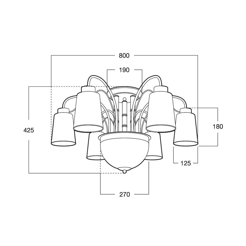 ไฟถาด LUMAX 01-03094 สีขาว/ดำ 8 หัว