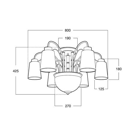 ไฟถาด LUMAX 01-03094 สีขาว/ดำ 8 หัว_3