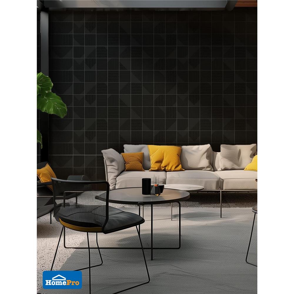 กระเบื้องผนังพอร์ซเลน 4x4 นิ้ว COTTO MT 4SR1 สลิม ฟอร์มา ดำ PM 1 ตร.ม.