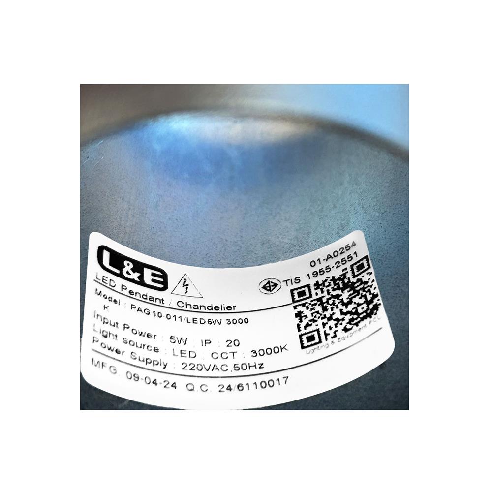 ไฟช่อ LED L&E 01-A0254 5 วัตต์ WARM WHITE สีดำ 1 หัว