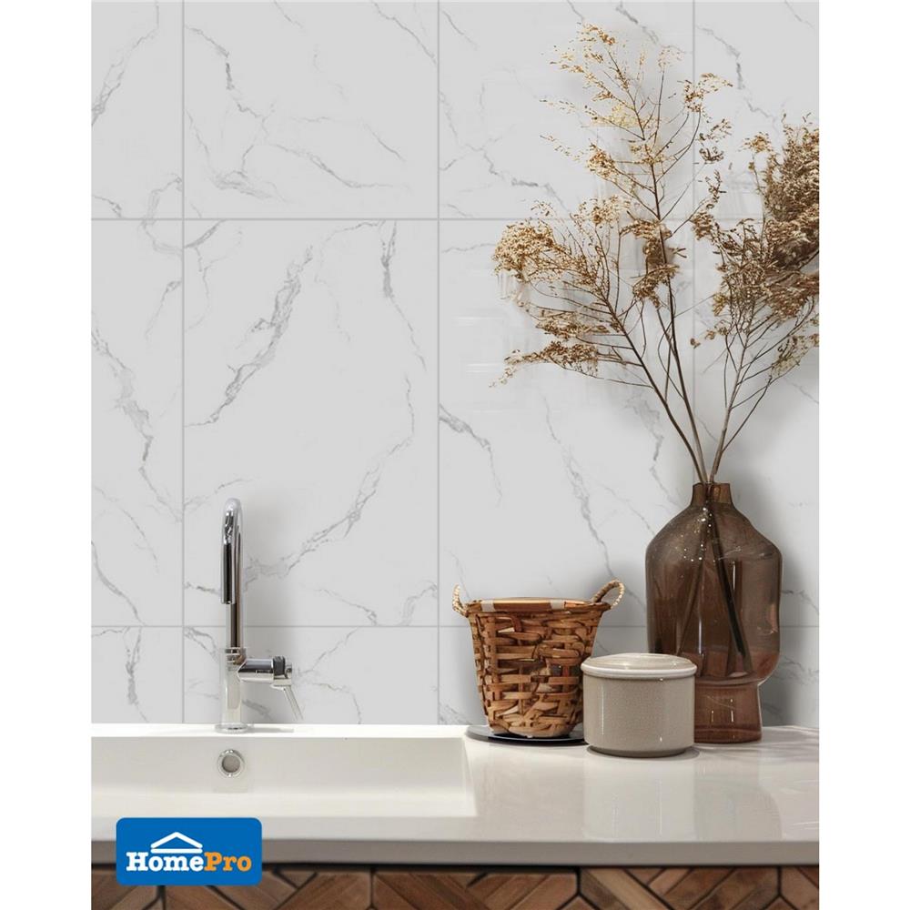 กระเบื้องผนัง 25x40 ซม. TARA โนว่า มาร์เบิล ไวท์ A 1 ตร.ม.