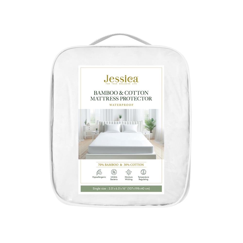 ผ้ารองกันเปื้อน 3.5 ฟุต JESSICA BAMBOO 20517 สี WHITE