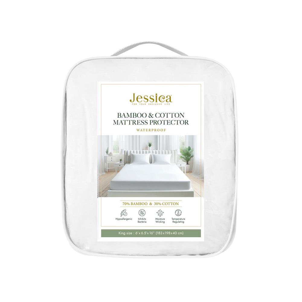 ผ้ารองกันเปื้อน 6 ฟุต JESSICA BAMBOO 20515 สี WHITE