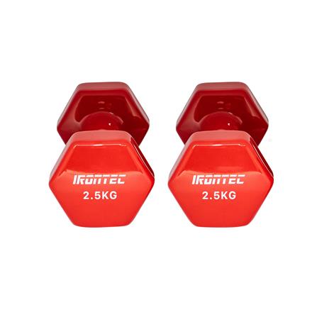 ดัมเบลหุ้มไวนิล IRONTEC 2.5 กก. สีแดง_1