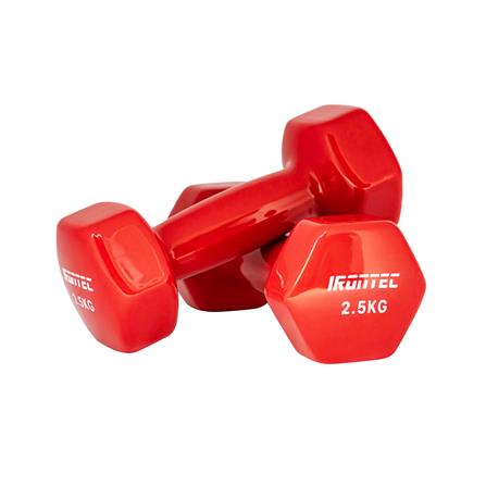ดัมเบลหุ้มไวนิล IRONTEC 2.5 กก. สีแดง_2