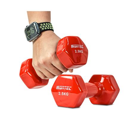 ดัมเบลหุ้มไวนิล IRONTEC 2.5 กก. สีแดง_4