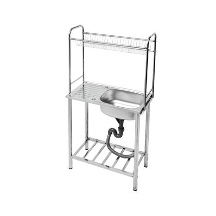 ซิงค์ขาตั้ง 1 หลุม 1 ที่พัก TECNOSTAR TT 7540 RACK สีเงิน_0