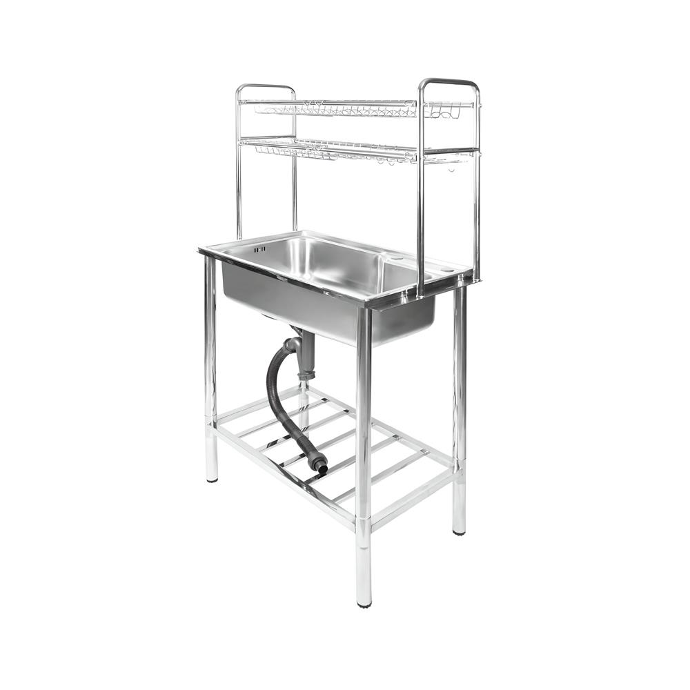 ซิงค์ขาตั้ง 1 หลุม DYNA HOME DH-7545-DBGB 2S สีเงิน