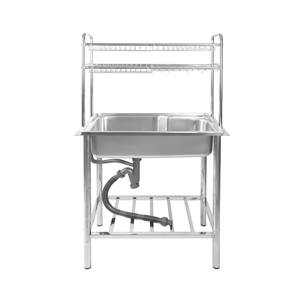 ซิงค์ขาตั้ง 1 หลุม DYNA HOME DH-7545-DBGB 2S สีเงิน