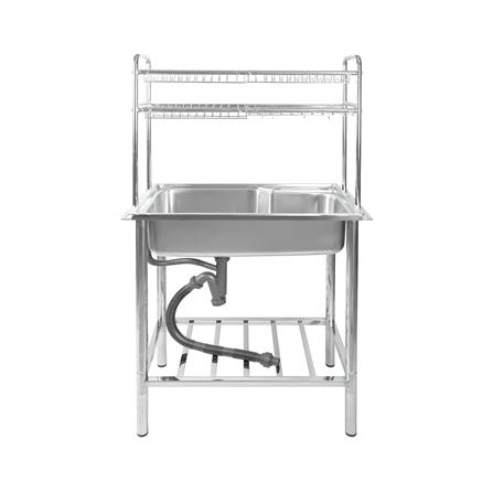 ซิงค์ขาตั้ง 1 หลุม DYNA HOME DH-7545-DBGB 2S สีเงิน_1