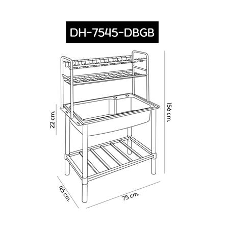 ซิงค์ขาตั้ง 1 หลุม DYNA HOME DH-7545-DBGB 2S สีเงิน_5